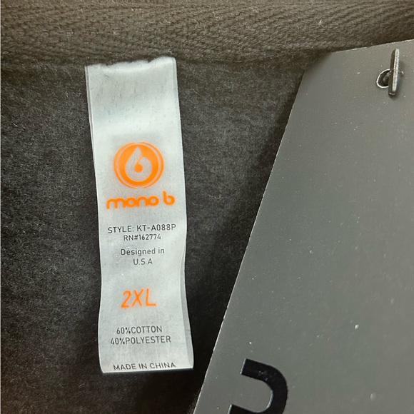 New Mono B Oversized Hoodie Pullover in Black Sz 2X - Picture 5 of 11